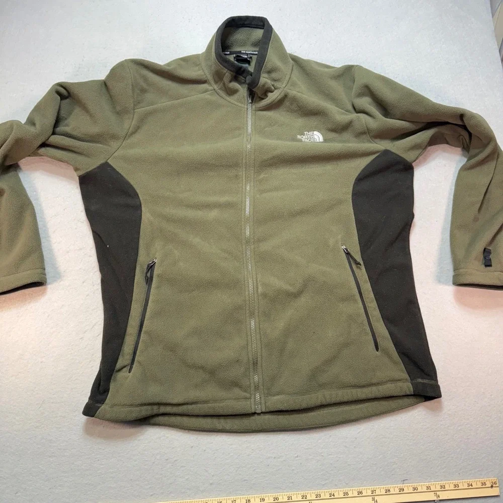 The North Face Fleece Jacket‎ Full Zip Olive Green Outdoors XXL
